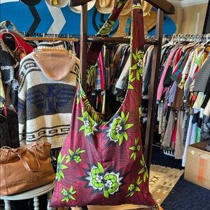 Reversible Floral Red and Green Women's Bag